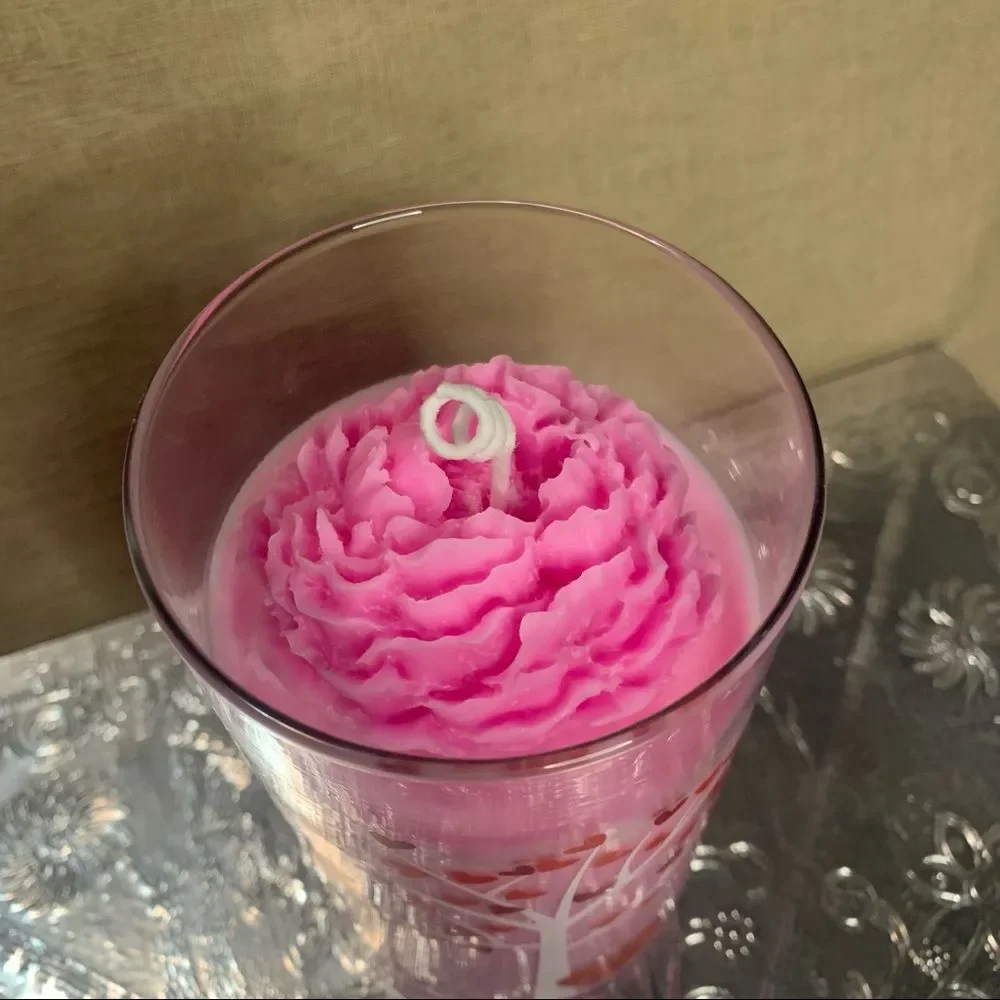 Organic 100% Soy Candle Peonies Love - Picture 3 of 5